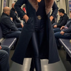 Lederwoman in der U Bahn ♟️